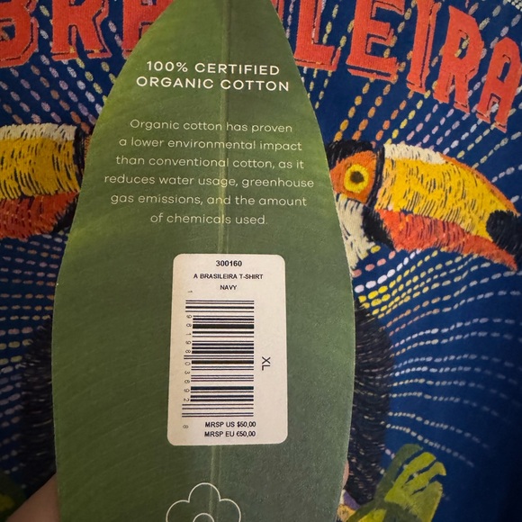 NWT FARM Rio A Brasileira Blue Graphic T-Shirt with Toucan Design XL - Picture 4 of 4